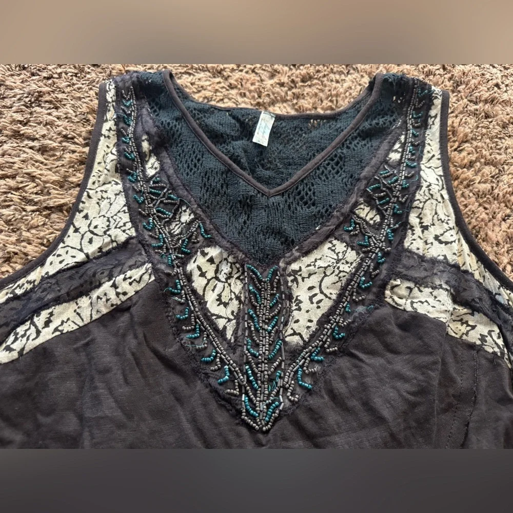 Free People Sahara Wrapped Crochet Beaded Tank Top - Picture 5 of 10